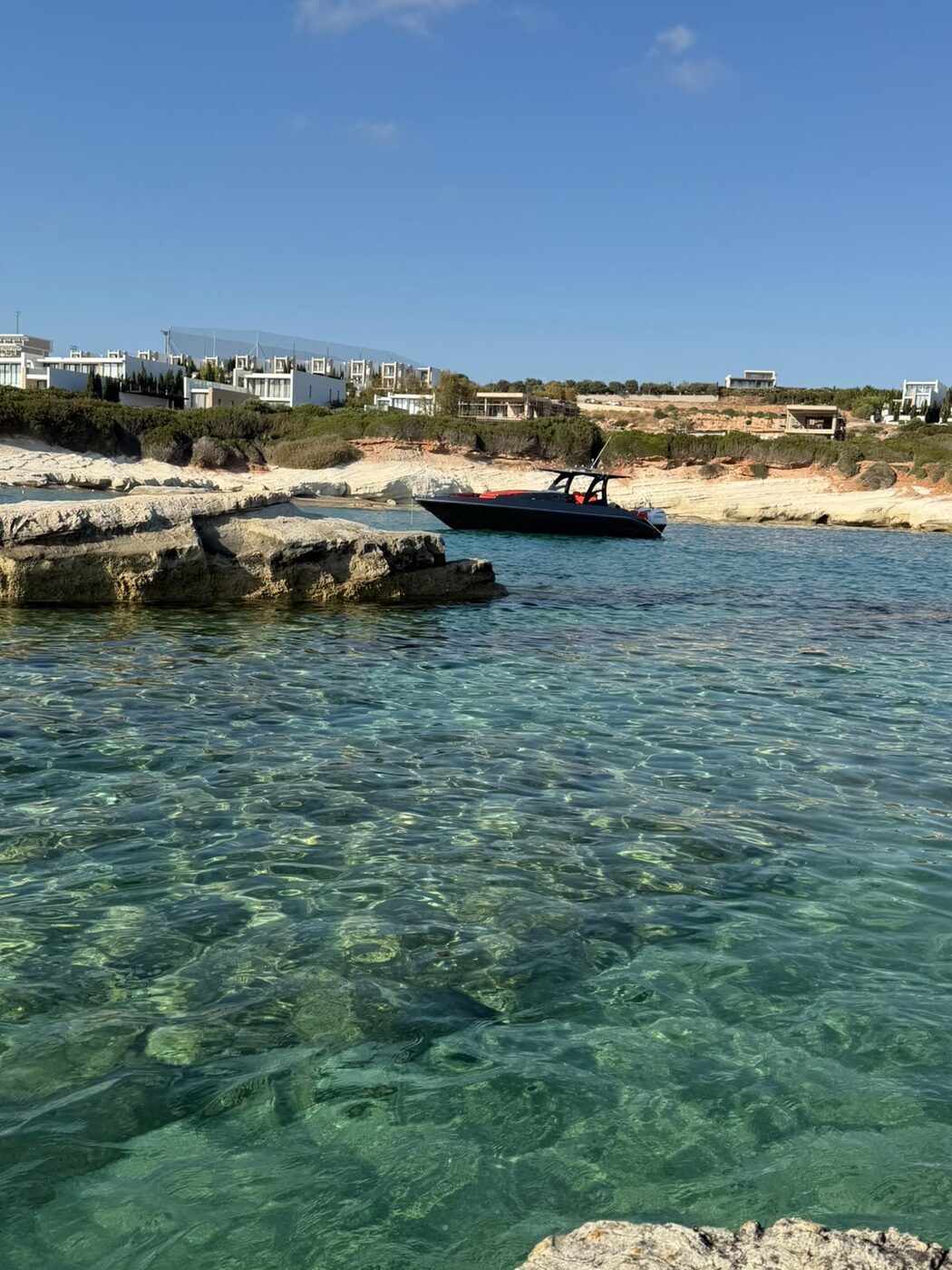 At Anchor in the Cove aboard SharaBADanga off the Pafos coast